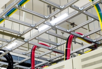 support cables picture with two red cables