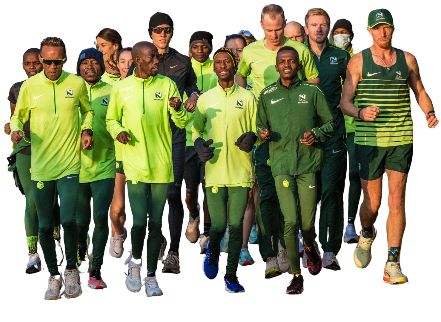 A group of Nedbank Running Club athletes running