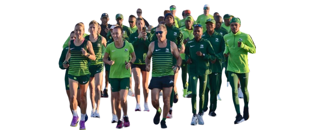 A group of Nedbank Running Club athletes running